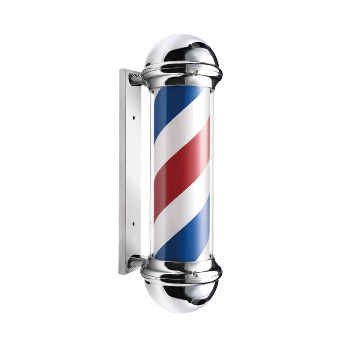 Barber Pole : Silver - Red, White & Blue
